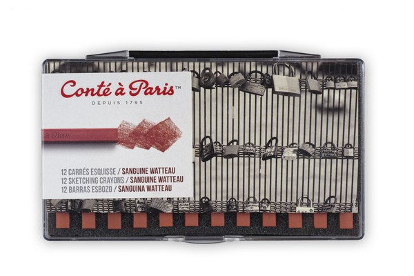 Conte Carre sketching set, 12pcs sanguine watteau